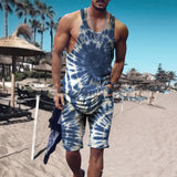 Men's Clothing Series Fashion Camisole Colorful Hip Hop Print Sleeveless Top Shorts Suit