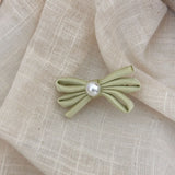 Side Clip Bangs Pearl Bow A Pair Of Hairclips Duckbill Clip