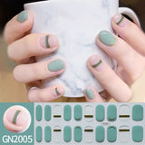 Finger Baking-free Gel Nail Stickers Simple Grid Line Nail Sticker One Piece Dropshipping