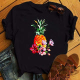 Female T-shirt Fashion Pineapple Print Top