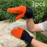 Cold Protection In Three-dimensional Swan Full Finger Gloves Knitted Wool Mittens