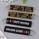 Simple Quotation Weaving Mark Fabric Keychain Accessories