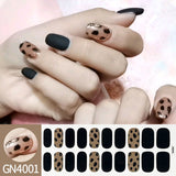 Finger Baking-free Gel Nail Stickers Simple Grid Line Nail Sticker One Piece Dropshipping