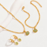 Necklace Women's Retro Emerald Earrings Niche Suit