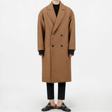 Trendy Loose Warm Woolen Woolen Trench Coat Jacket Men