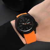 Men's Three-pin Multi-functional Silicone Band Quartz Watch