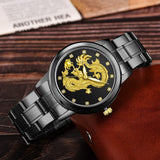 Golden Dragon Watch Alloy Steel Band Quartz Watch