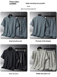 Men's National Style Cotton And Linen Casual Shorts Short Sleeve Two-piece Set