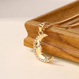 Fashion Diamond Moon Necklace Simple Alloy Women