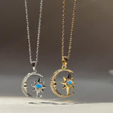 Fashion Diamond Moon Pendant Niche Necklace For Women