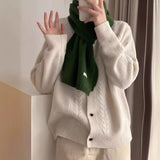 Autumn And Winter Solid Color Soft Glutinous Korean Round Neck Sweater Coat