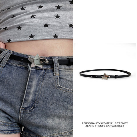 Black Subculture Belt All-match Five-pointed Star Accessories Belt