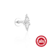 S925 Sterling Silver Tassel Cartilage Horse Eye Zircon Piercing Ear Stud