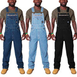 Men's Casual Versatile Denim Work Pants With Shoulder Straps