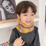 Warm All-matching Plaid Knitted Children's Neckerchief