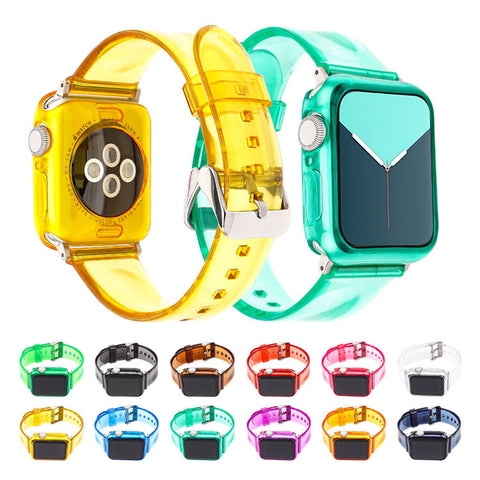 Silicone Solid Color Transparent Strap Case