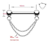 Stainless Steel Nose Chain Insert Double-layer Nose Chain Piercing Jewelry Horseshoe Ring Nose Stud