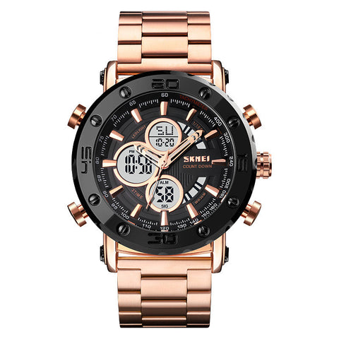 Men's Fashion Multifunctional Sports Steel Band Electronic Watch