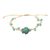 Beach Vacation Style Turquoise Turtle Adjustable Bracelet