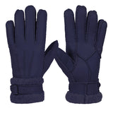 Men's Real Sheepskin Fur One-piece Thickened Split Finger Gloves