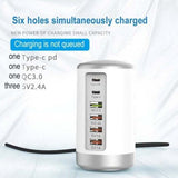 6-port Cylindrical Adapter 65W High-power Fast Charge