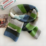 Assorted Colors Retro Contrast Color Striped Scarf