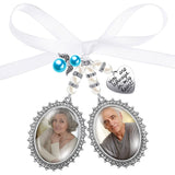 Bow Knot Pearl Love Photo Pendant Gem Holder Wings Photo Frame