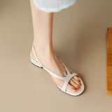 Round Toe Open Toe Sandals For Women Summer Leisure Commute Pearl Chunky Heel