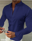 Men's Shirt Made Of Pure Colored Imitation Silk Fabric