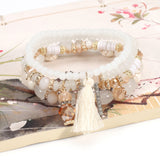 Bohemian Tassel Crystal Pendant Multi-layer Vintage Bead Bracelet