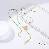 Women's Long Drip Glazed Enamel Stainless Steel Necklace