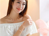 Korean Fashion Sweet Elegant Pearl Multi-layer Earring Bracelet Three-piece Suit