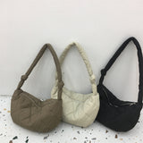 Minority Simple Rhombic Elegant Leisure Textured Down All-match Bag