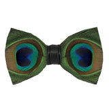 Men's Bow Tie Peacock Big Eyes Blue Feather