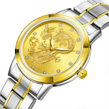 Golden Dragon Watch Alloy Steel Band Quartz Watch