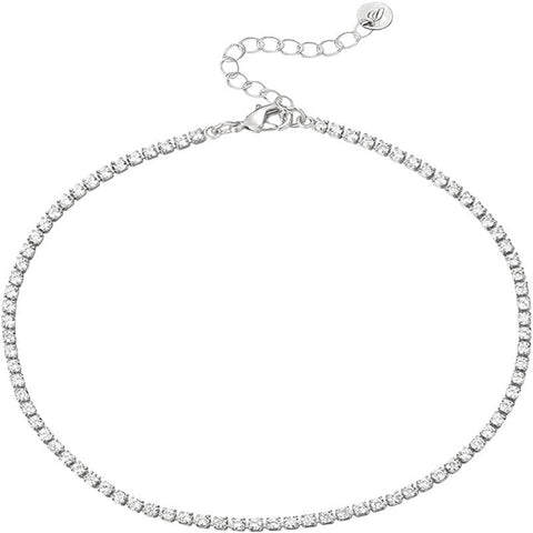 Simple Natural Versatile Single Row Rhinestone Anklet