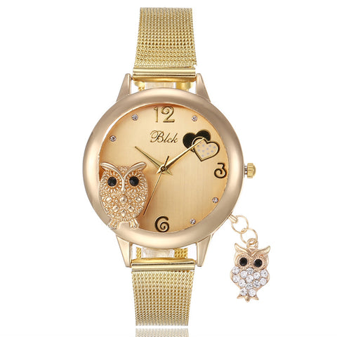 Owl Pendant Quartz Watch Watch Rhinestone Fashion