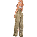 Hot Silver Wide-leg High Waist Wide Leg Pants