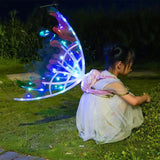 Girls Electrical Butterfly Wings With Lights Glowing Shiny Dress Up Moving Fairy Wings For Birthday Wedding Christmas Halloween