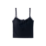 Lace Spaghetti-strap Vest Slim-fit With Brassiere Pad Bottoming Shirt Top