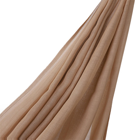 Solid Color Wide-brimmed Cotton And Linen Monochrome Scarf Veil