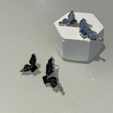 Super Fairy Painting Oil Blue Butterfly Studs