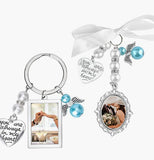 Bow Knot Pearl Love Photo Pendant Gem Holder Wings Photo Frame