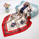 Women's Vintage Printed Silk Scarf