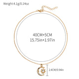 Fashion Diamond Moon Pendant Niche Necklace For Women