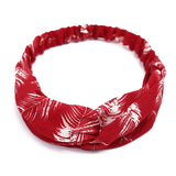 Women Retro Style Hairband floral Print Headband Cross