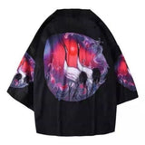 Loose Fitting Men's And Women's Quarter Sleeved Kimono Jacket