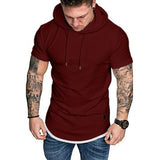 Solid color hooded T-shirt