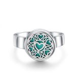 Hollow Adjustable Tree Of Life Titanium Steel Aromatherapy Diffuser Ring