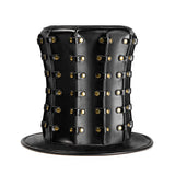 Punk Unisex Studded High  Banquet PU Top Hat